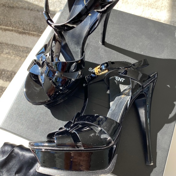 Saint Laurent TRIBUTE PLATFORM SANDALS PATENT US 6 - Picture 5 of 16